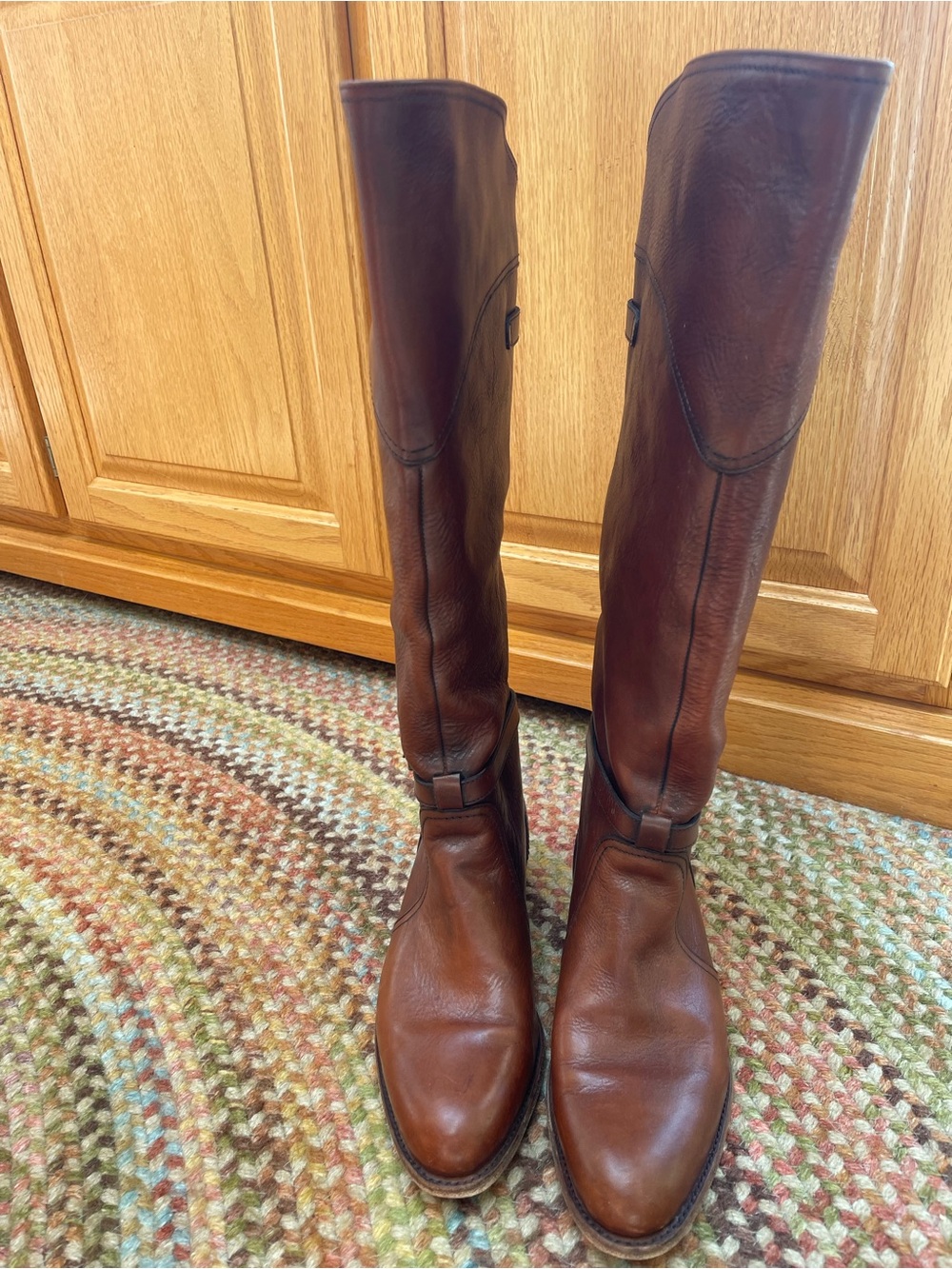 Frye Leather Knee-High Heeled Boots